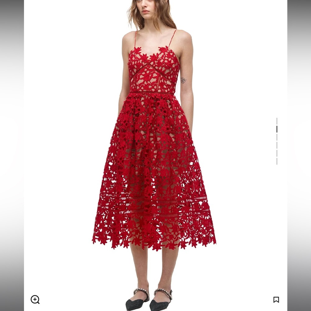 Self Portrait Azaelea Burgundy Midi Dress 4